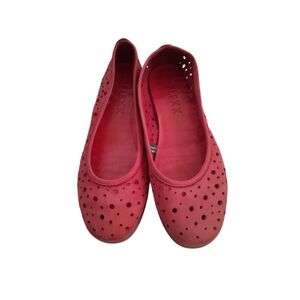 FLEXX  WOMEN'S RUN AWAY WEDGE COMFY RED SUEDE SLIP-ON Shoes Size 6